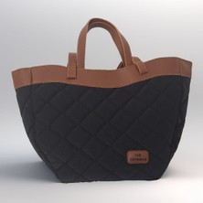 Minel Fashion Siyah Kapitone Kadın El ve Omuz Çanta