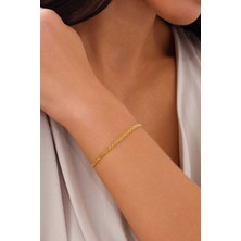 14 Ayar Altın Zarif Bismark Bileklik