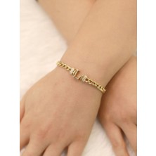 14 Ayar Altın L Harfi Gurmet Bileklik