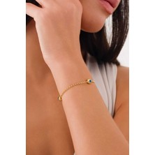 14 Ayar Altın Mavi Gözlü Doç Bileklik