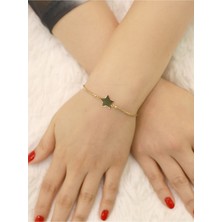 14 Ayar Altın Balık Sırtı Zincir Yıldızlı Bileklik