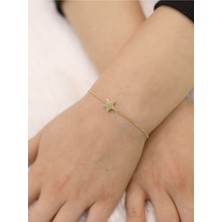 14 Ayar Altın Tek Yıldız Bileklik