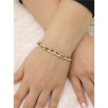 14 Ayar Altın 3'lü Silver Klasik Hallow Bileklik