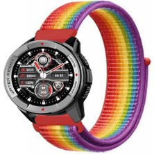 Tagomoon Mibro Watch X1 ile Uyumlu Kordon Kumaş Desenli Cırt Cırtlı Spor Kayış