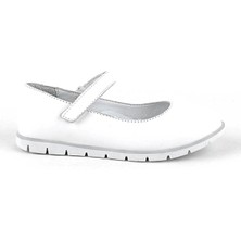 Rakerplus Hakiki Deri Beyaz Kız Çocuk Babet