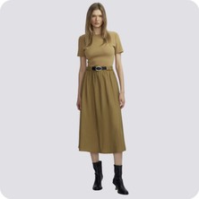 Kumaş Mix Midi Elbise S0008