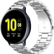 Kreton 
samsung Galaxy Watch Active 2 40MM / 44MM ile Uyumlu Kordon Klasik Baklava Model Paslanmaz Çelik Metal Kayış