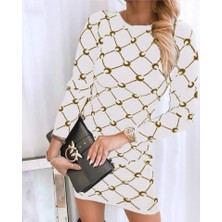 Mall Of Gkc Kadın Bisiklet Yaka Uzun Kol Triko Mini Boy Elbise