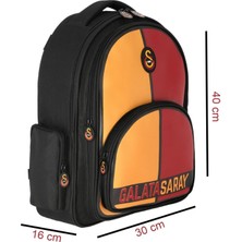 Galatasaray 3 Bölmeli Logo Baskılı Suni Deri Okul Sırt Çantası (25552)