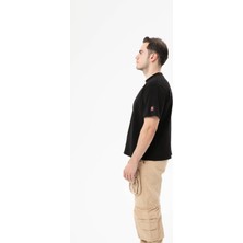 Roun Baskılı Siyah Boxyfit T-Shirt
