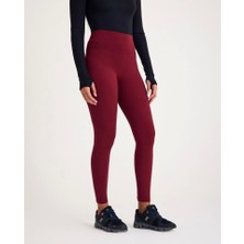 Mall Of Gkc Nonofit Yüksek Bel Düz Sporcu Tayt - Bordo