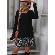 Mall Of Gkc Kadın Uzun Kollu Bisiklet Yaka Şardonlu Kaşkorse Bluz ve Süprem Etek