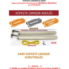 Gökbin Balkon Çamaşır Kurutma Askısı Alüminyum Küpeşte Çamaşır Askılığı Kurutmalık Kare 6x2.5 cm Antrasit