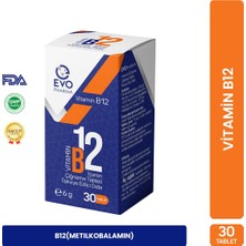 Evo Pharma B12 Metilkobalamin (1000 mcg) 30 Çiğneme Tableti Takviye Edici Gıda