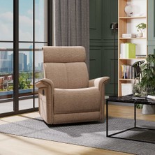 Adore Mobilya Monoca Döner Ve Sallanır Mekanizmalı Baba Ve Tv Koltuğu-Vizon 87x97x102 Cm