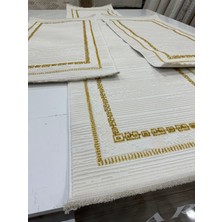 3'lü Yatak Odası Halısı Beyaz Gold Argın Halı