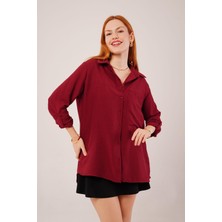 Mall Of Gkc Salaş Kesim Cepli Bordo Gömlek