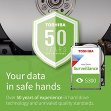 Toshiba 3,5" S300 4TB 256MB 5400RPM HDWT840UZSVA  SATA 3, 7/24 Güvenlik