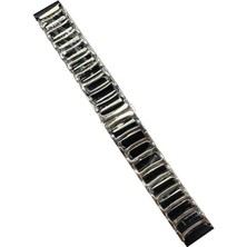 Gear S3 (22MM) Seramik Metal Kordon Znth - Siyah-Gümüş