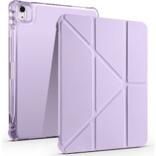 iPad Air 11 2025 M3 Kılıf Znth Tri Folding Kalem Bölmeli Standlı Kılıf - Lila