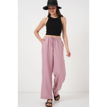 Mall Of Gkc Geniş Paça Keten Pantolon 6735 - Gül Kurusu