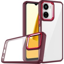 Vivo Y16 Kılıf Znth Flora Kapak-Kırmızı