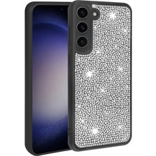Galaxy S23 Plus Kılıf Parlak Taşlı Tasarım Znth Ston Kapak-Siyah