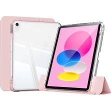iPad 11.nesil 2025 Kılıf Magnetik Ayrılabilen Airbagli Znth Sliding Tablet Kılıfı - Pembe