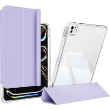 ​​​apple iPad Pro 11 2024 Kılıf Magnetik Ayrılabilen Airbagli Uyumlu Znth Sliding Tablet Kılıfı-Lavender