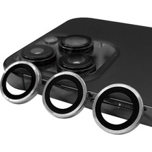 iPhone 15 Pro Uyumlu Znth Cl-07 Kamera Lens Koruyucu-Gümüş