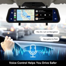 CarPlay Özellikli 4K Çift Araç Kamerası(Ön ve Arka) Dokunmatik 9,66inch Ekran Android ve Ios Uyumlu