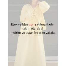 Kadın Yıkanmış Pamuk Muslin Lastikli Uzun Etek