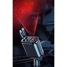 4in1 66W Makara Kablolu Starlight Işık Araç Çakmaklık Şarj Cihazı Hızlı Şarj Yıldız Efekt Şarj Aleti