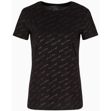 Kadın Detay Logolu T-Shirt - Siyah