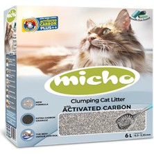 Micho Aktif Karbonlu Marsilya Sabunu Kokulu Topaklaşan Kedi Kumu 3 Adet x 6 Lt