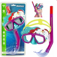 Bestway Çocuk Deniz Havuz Yüzücü Dalış Gözlüğü  Şnorkel Set 3+ Yaş Su Sızdırmaz Uv Korumalı Geniş Görüş Açılı Figürlü