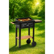 Simline Tekerlekli Tüplü Lav Taşlı Barbekü Mangal
