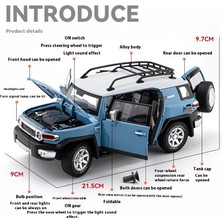 Yuxianxiangbao 1:24 Toyota Fj Cruiser Off-Road Suv Alaşım Metal Pres Döküm Model Araba Yüksek Kaliteli Dekoratif Trendy Süsler Hediye Kutusu Arkadaş Için (Yurt Dışından)