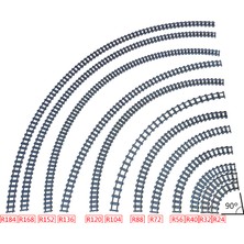 Yuxianxiangbao Moc Şehir Tuğla Tren Esnek Inşaat Parçaları Demiryolu Eğrisi Parça R104 Yapı Taşları Model Aksesuarları Uyumlu 53401 (Yurt Dışından)