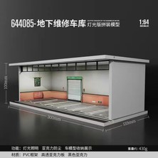 Yuxianxiangbao Timemicro + Morart 1:64 Ölçekli Diorama Araba Garaj Modeli Montaj LED Aydınlatma Otopark Zemin Ekran Sahne Modeli (Yurt Dışından)