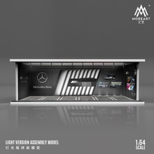 Yuxianxiangbao Timemicro + Morart 1:64 Ölçekli Diorama Araba Garaj Modeli Montaj LED Aydınlatma Otopark Zemin Ekran Sahne Modeli (Yurt Dışından)