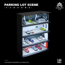 Yuxianxiangbao Timemicro + Morart 1:64 Ölçekli Diorama Araba Garaj Modeli Montaj LED Aydınlatma Otopark Zemin Ekran Sahne Modeli (Yurt Dışından)