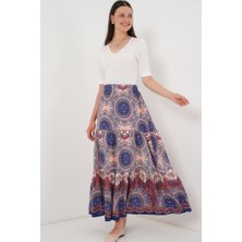 Mall Of Gkc 1898 Desenli Uzun Etek - Saks