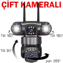 2 Kameralı Full Hd Yapay Zekalı Wifi Kablosuz Hareket Takipli Alarmlı Güvenlik Kamerası