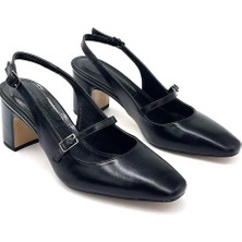 Kindep (Park Moda) Burnu Kapalı Topuklu Kadın Ayakkabı Siyah