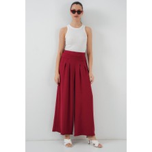 Mall Of Gkc Geniş Paça Pileli Pantolon 6718 - Kırmızı