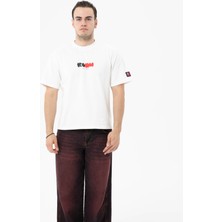 Roun Baskılı Beyaz Boxyfit T-Shirt