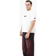 Roun Baskılı Beyaz Boxyfit T-Shirt