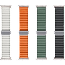 Watch 10 46MM Uyumlu Znth KRD-123 Naylon Kumaş Hasır Örgülü Kordon-Yeşil