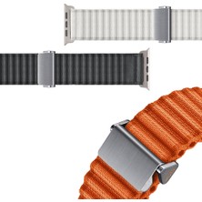 Watch 10 46MM Uyumlu Znth KRD-123 Naylon Kumaş Hasır Örgülü Kordon-Yeşil